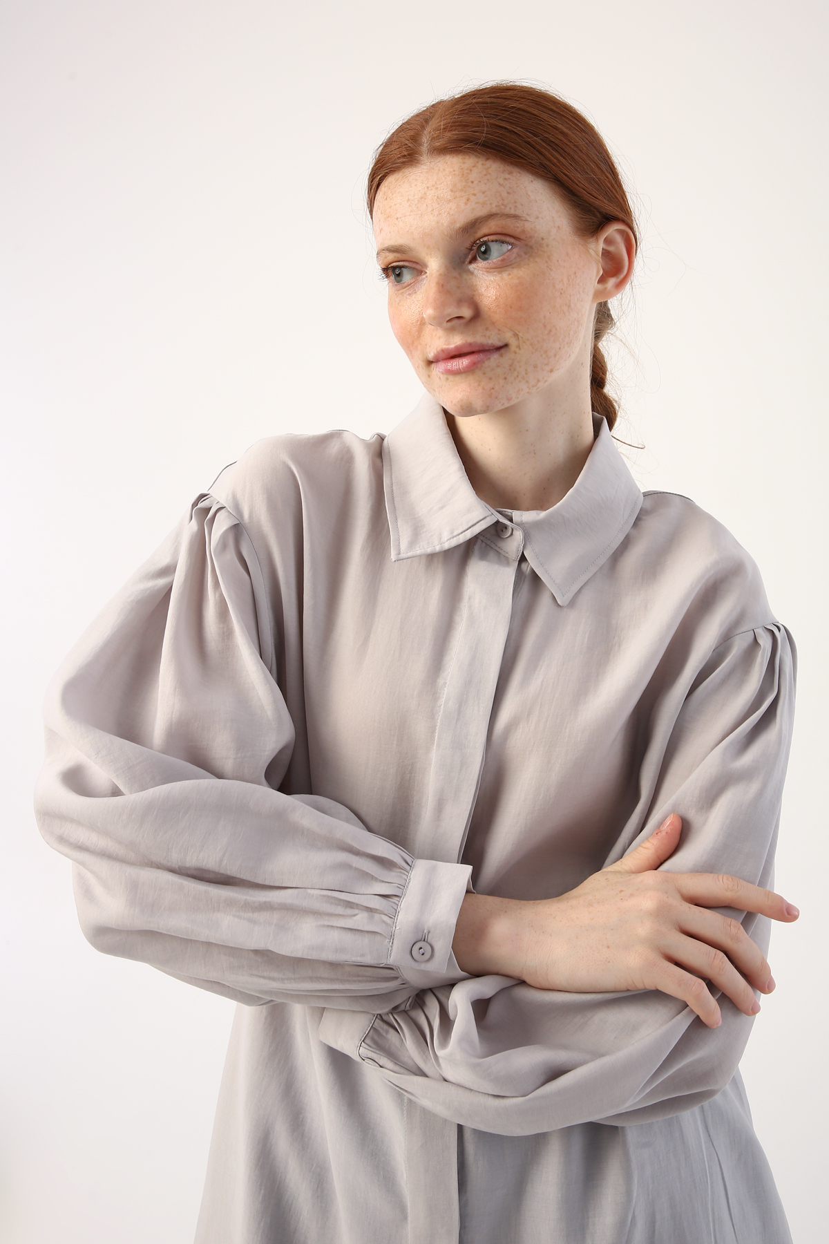 Sleeve Pleated Comfortable Shirt Tunic