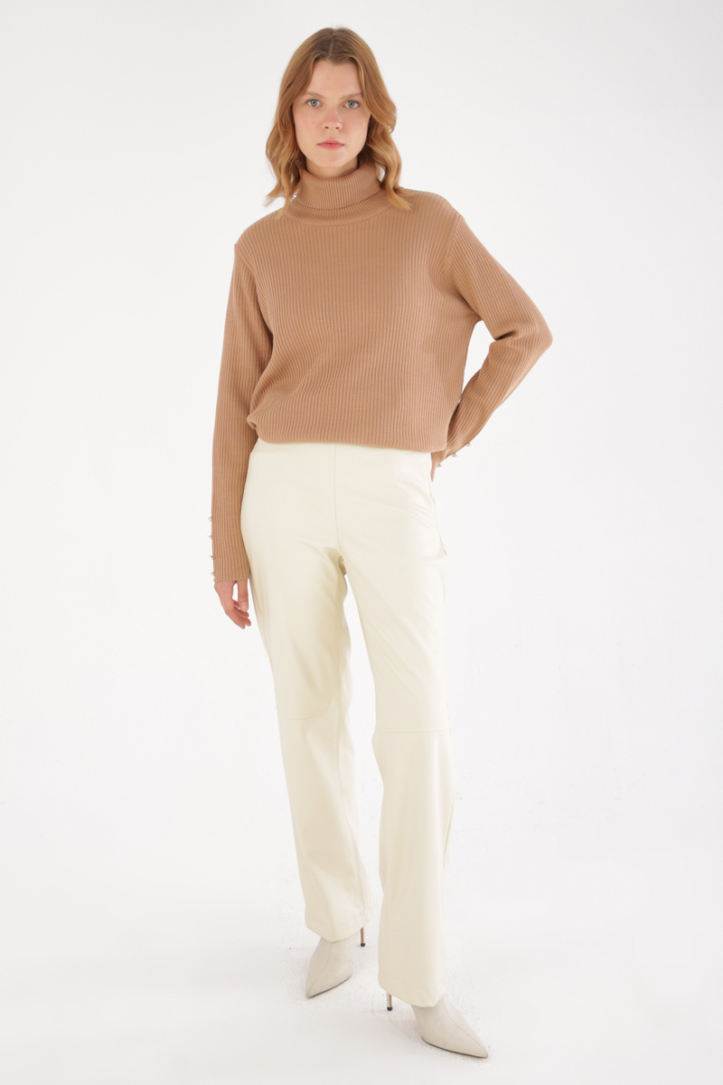 b.young Esoni Faux Leather Trousers - Trousers from Shirt Sleeves UK