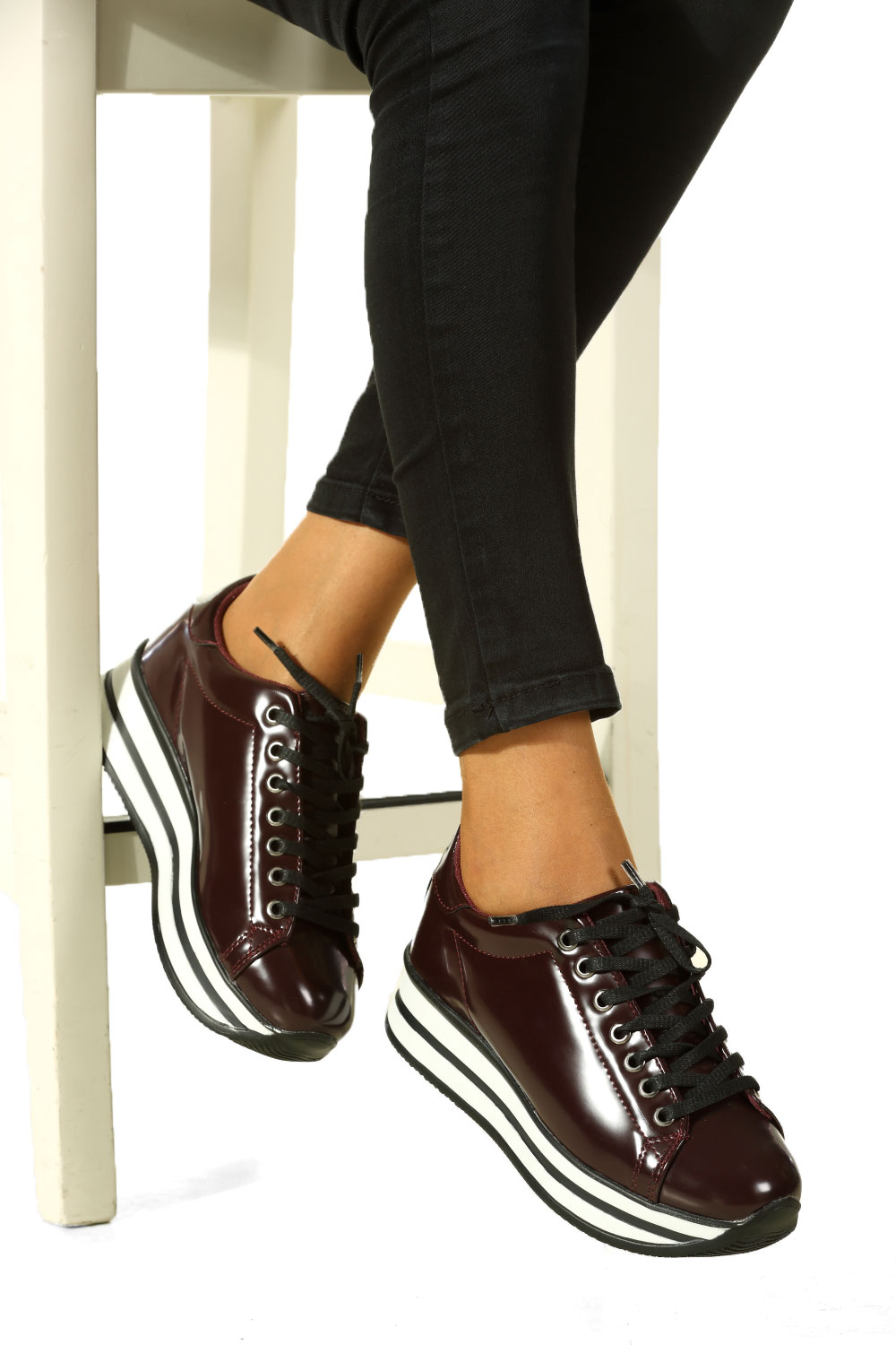 maroon platform sneakers